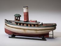 A Painted Wood Model of the Tugboat Maggie