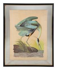 Two Chinese Paintings of Exotic Birds in Floating Glass Frames