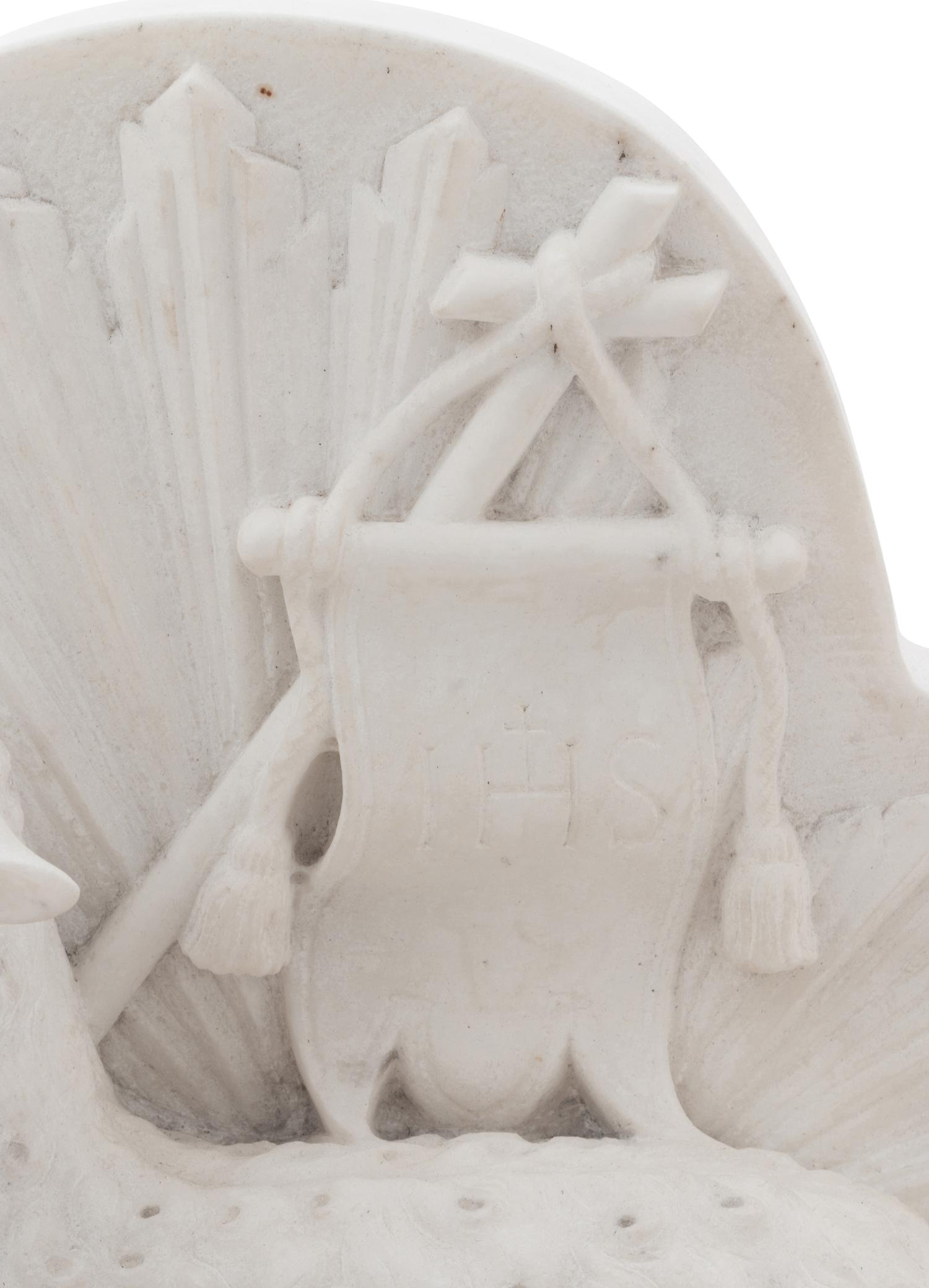 A Carved Marble Figural Group Allegorical of the Lamb of God