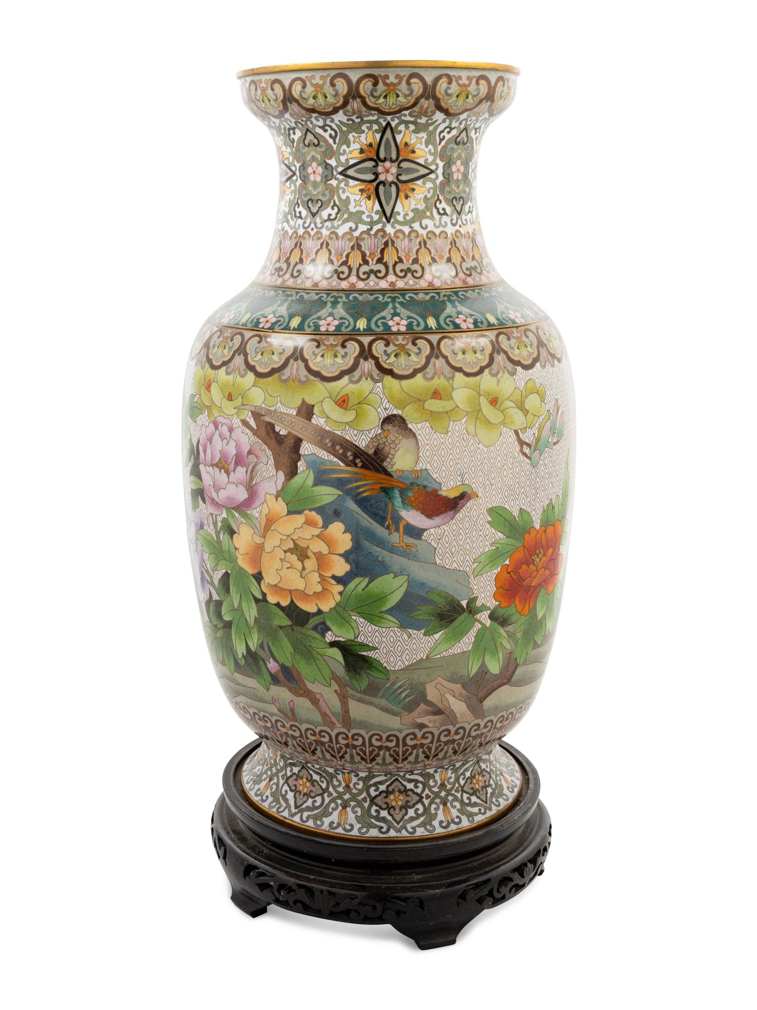 A Chinese Export Cloisonné Enamel Vase