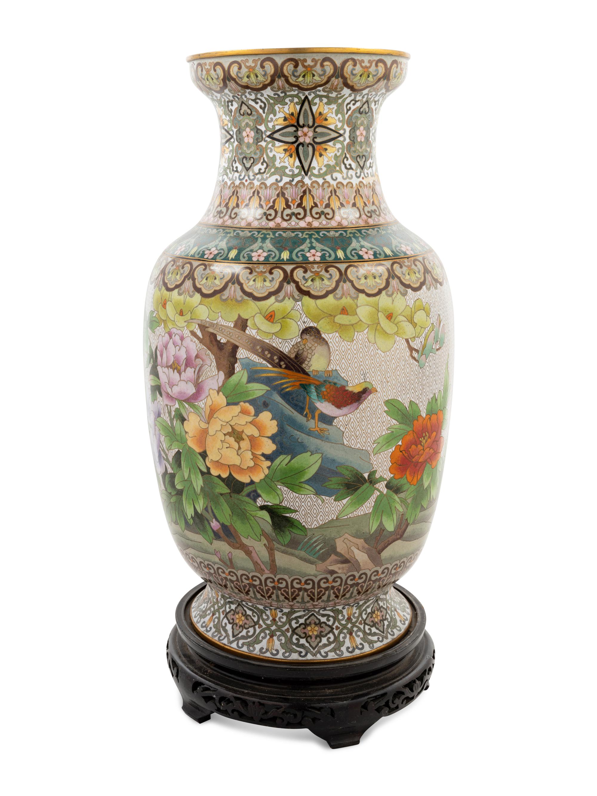 A Chinese Export Cloisonné Enamel Vase