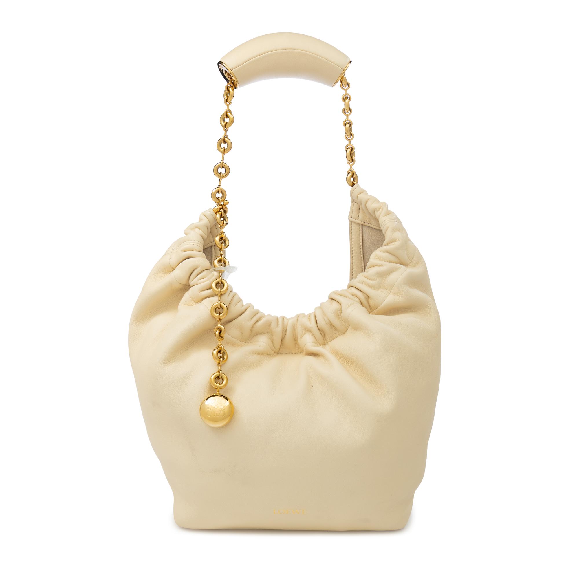LOEWE, SQUEEZE BAG IN CREAM LEATHER