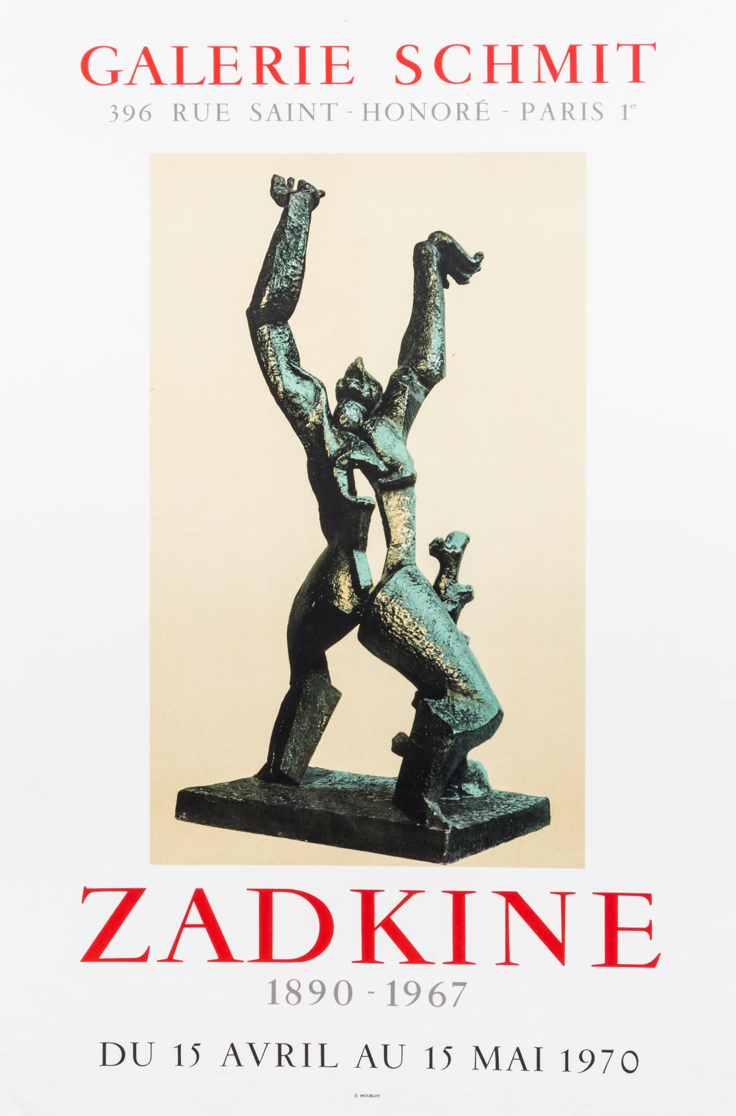 After Ossip Zadkine, (Russian, 1890-1967), Exhibition Poster for Galerie Schmit