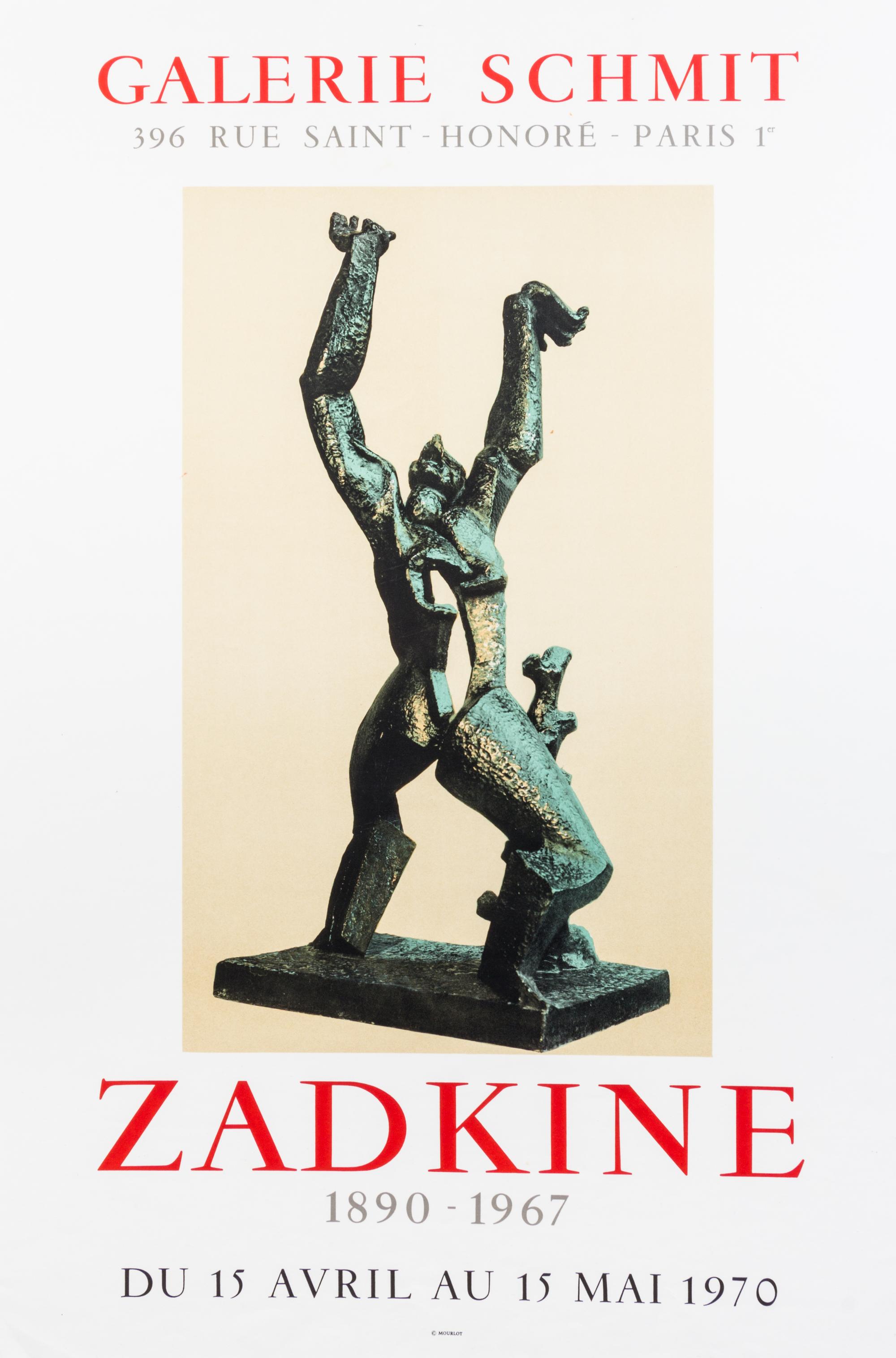 After Ossip Zadkine, (Russian, 1890-1967), Exhibition Poster for Galerie Schmit