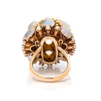 MOONSTONE AND CULTURED PEARL RING