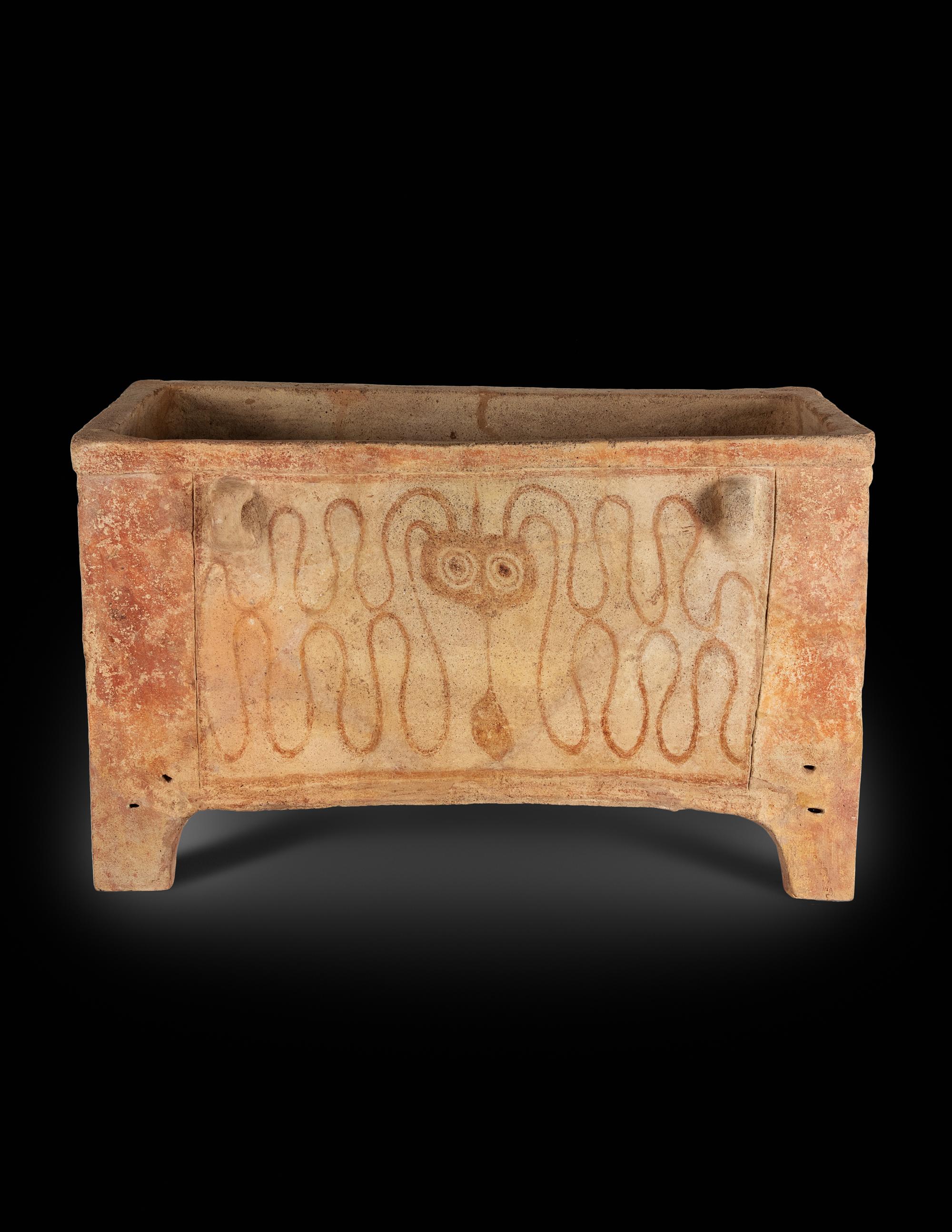 A Minoan Painted Terra Cotta Larnax