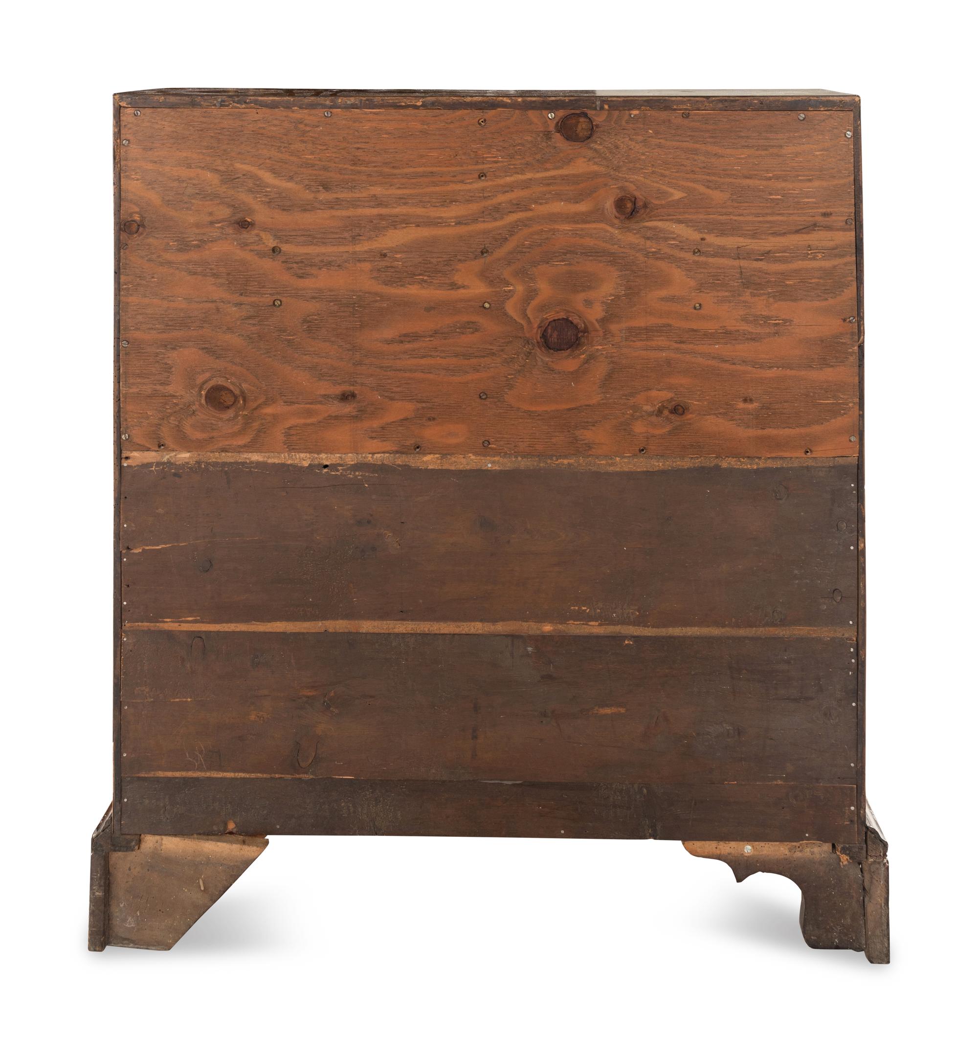 A George II Burl Walnut Slant-Front Bureau