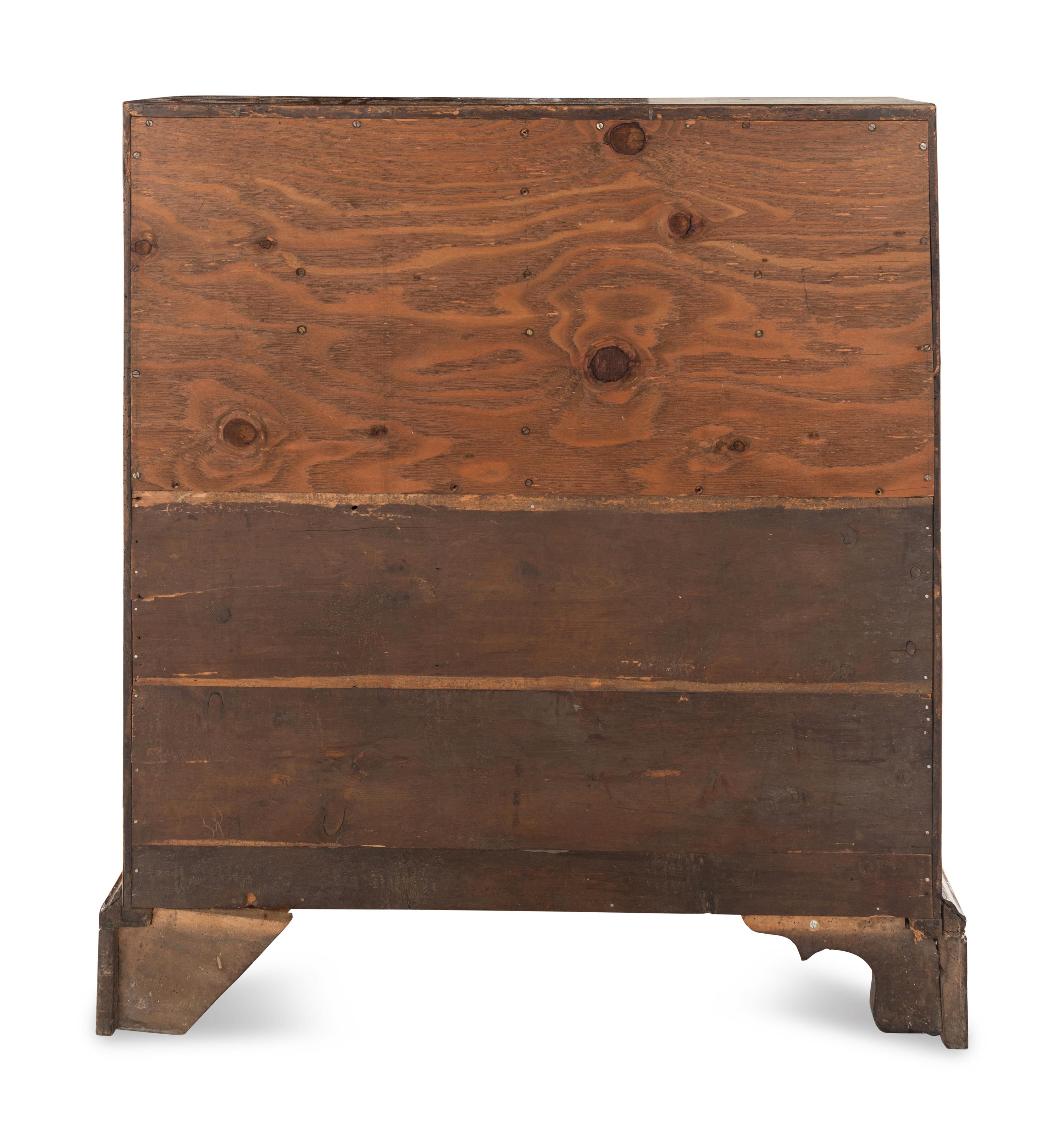 A George II Burl Walnut Slant-Front Bureau