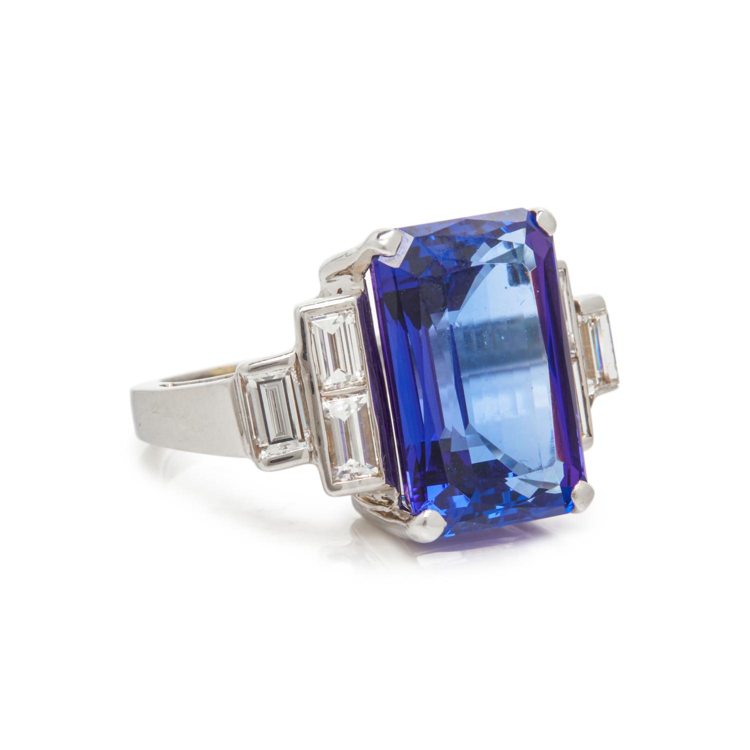 TANZANITE AND DIAMOND RING