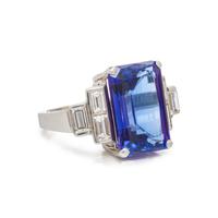 TANZANITE AND DIAMOND RING