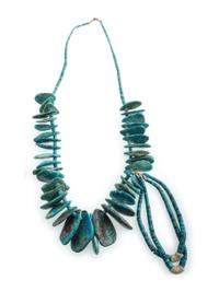Large Pueblo Turquoise Tab Necklace, with Joclas