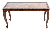 A Persian Bone-Inlaid and Hardwood Low Table Height 21 x width 42 x depth 21 inches. — 20TH CENTURY