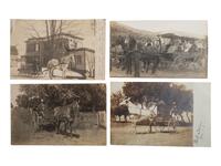 [EPHEMERA]. A group of 57 RPPCs & photographs of stagecoaches, wagons, and horse-drawn vehicles.
