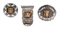 A Collection of Sterling Silver and 18 Karat Yellow Gold Mesoamerican Accessories, Peru, 21.70 dwts.