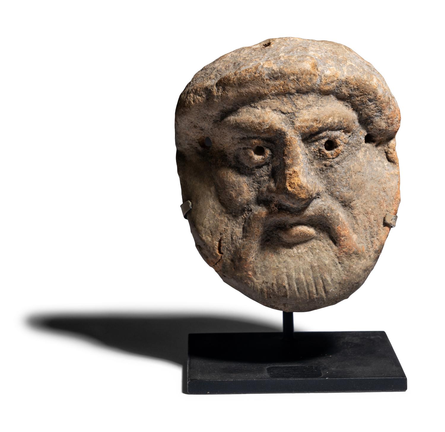 A Phoenician Terracotta Bearded Mask