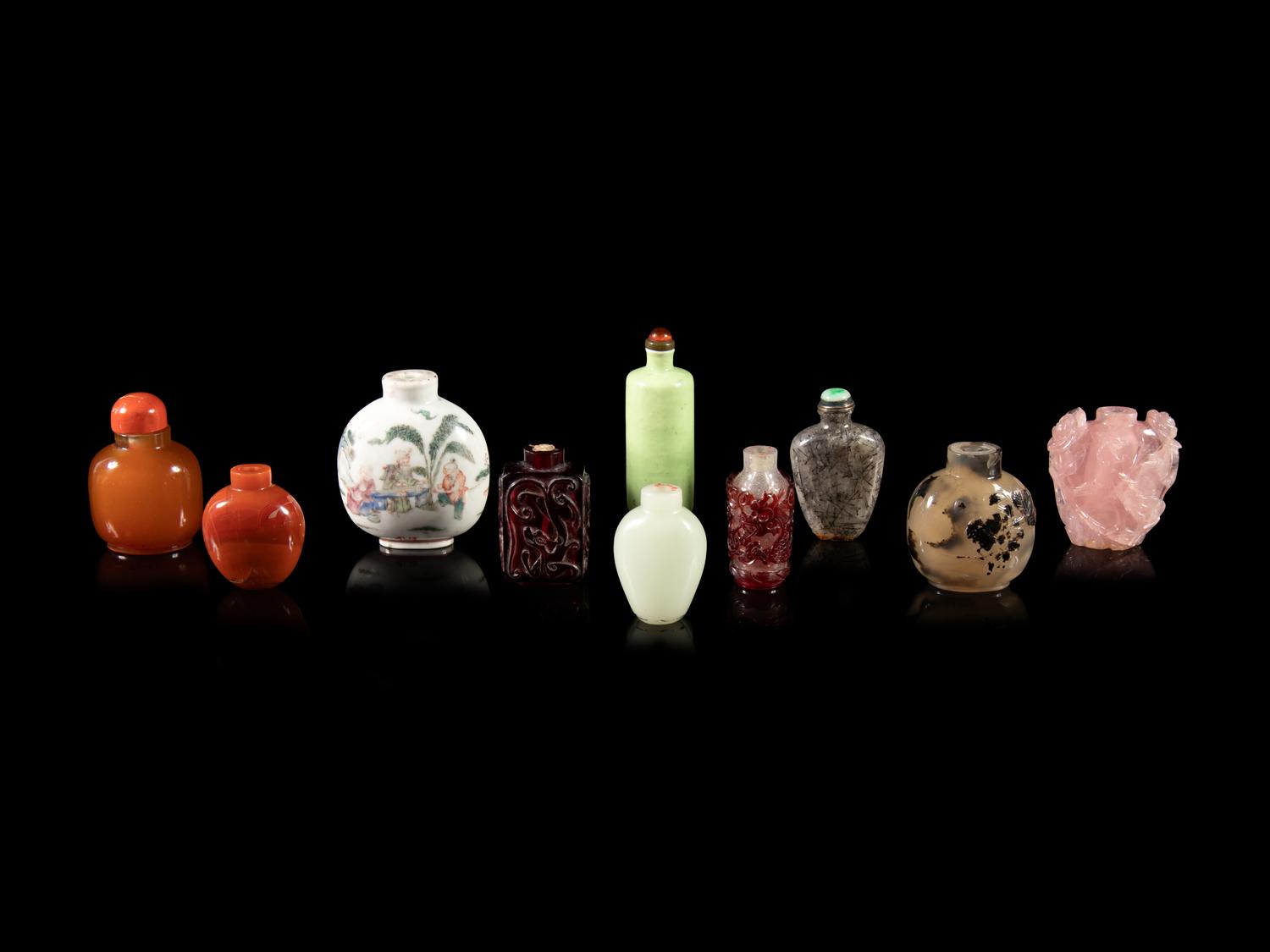 A Group of Ten Snuff Bottles