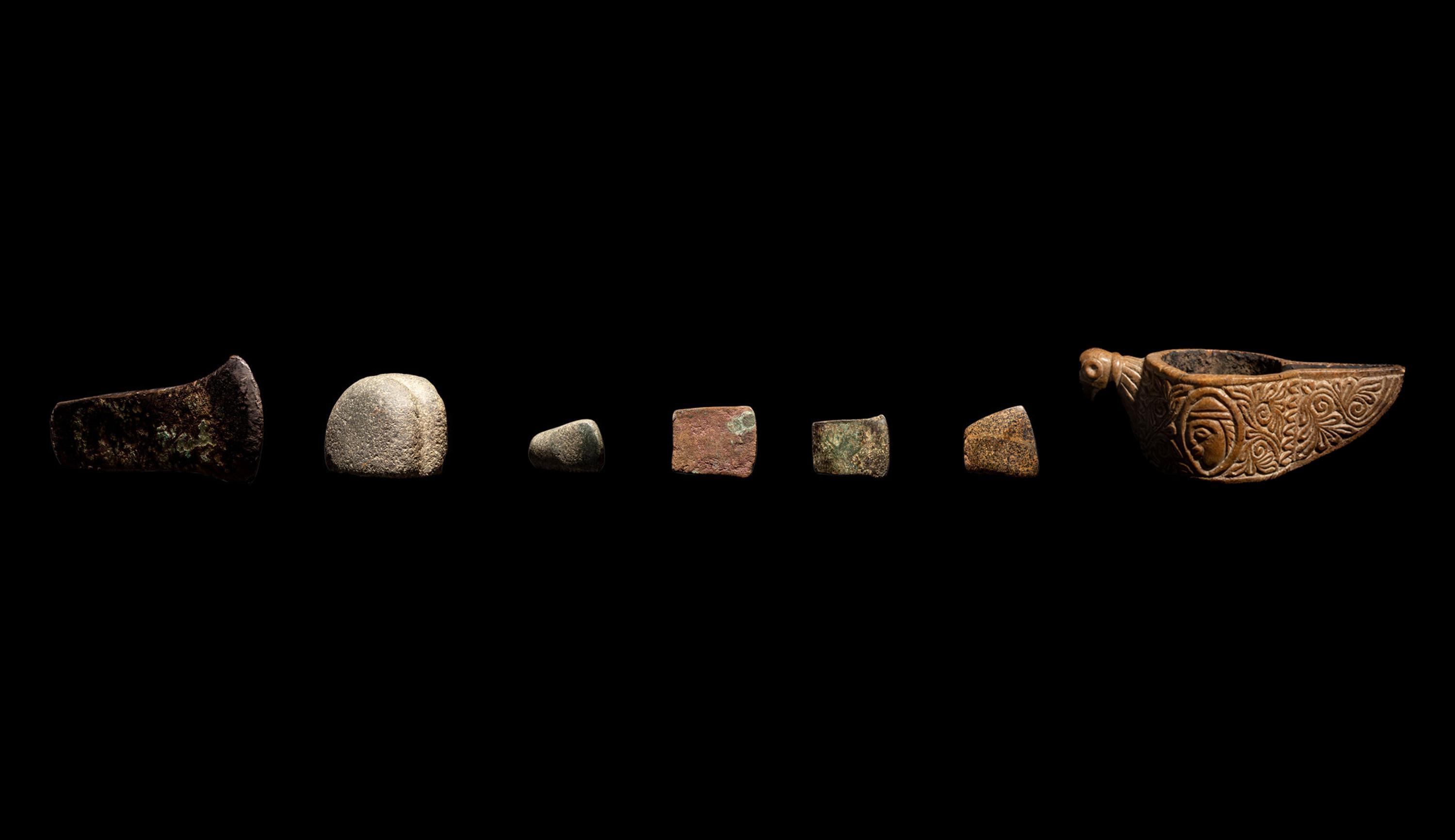 A Group of South American Tools with a Vessel