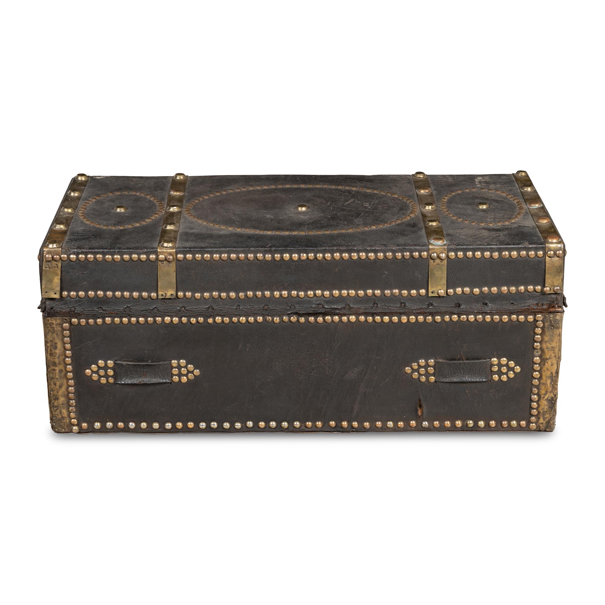 A China Trade Leather-Clad Trunk