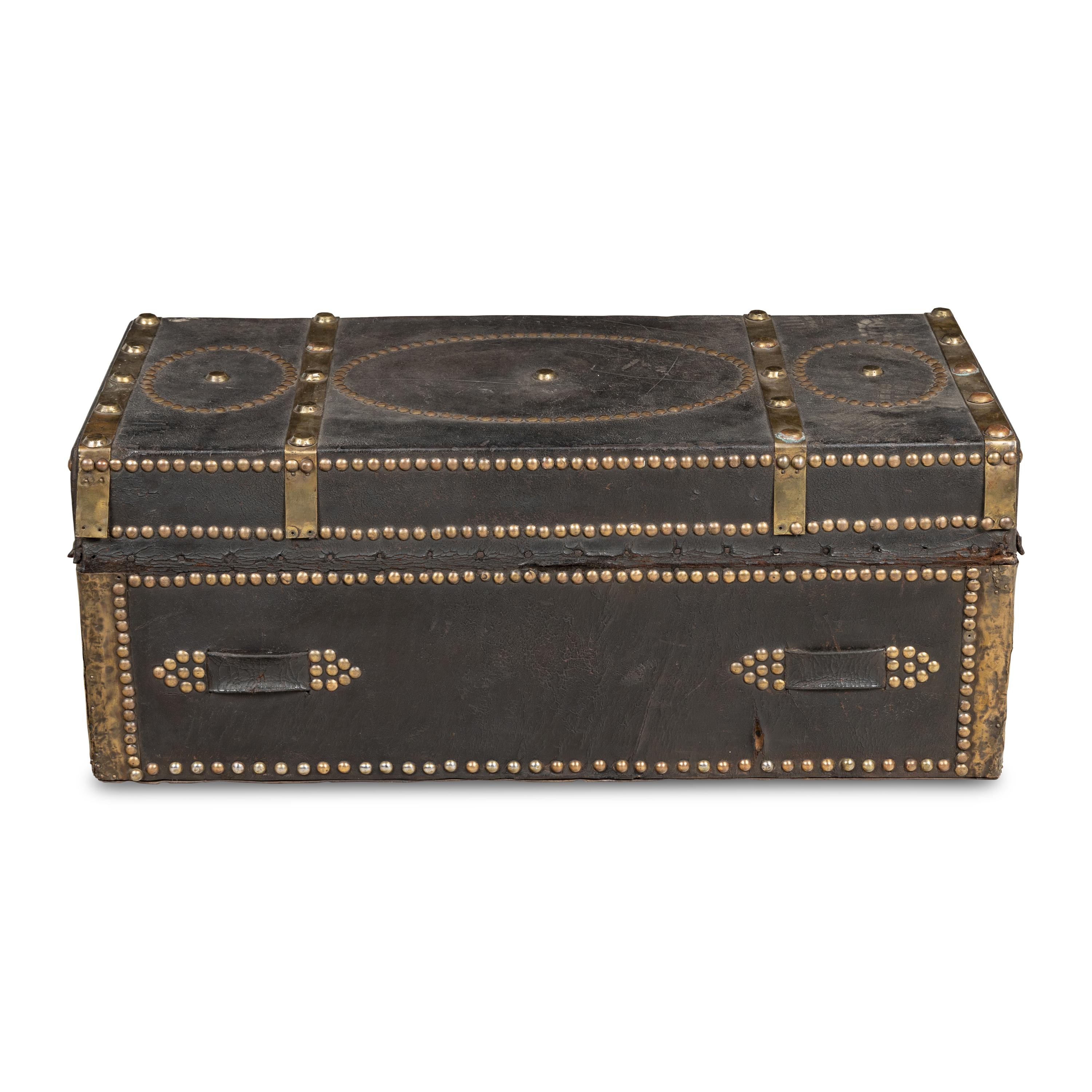 A China Trade Leather-Clad Trunk