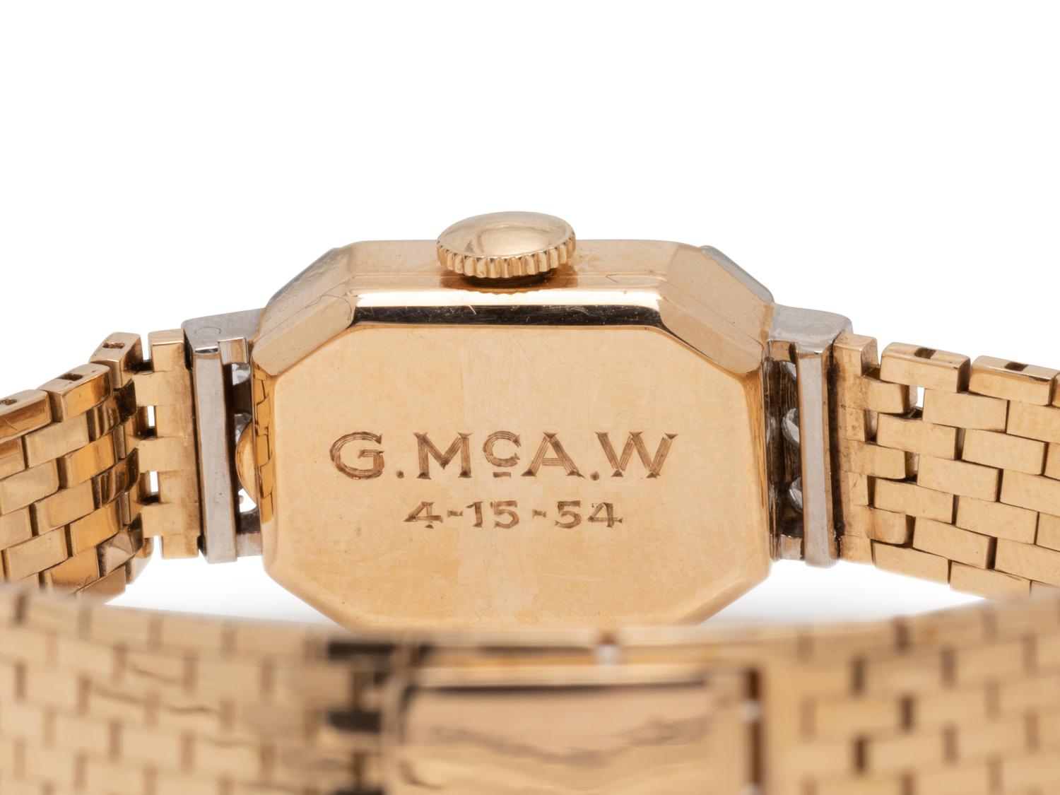 14K YELLOW GOLD, SYNTHETIC SAPPHIRE AND DIAMOND WRISTWATCH