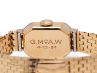 14K YELLOW GOLD, SYNTHETIC SAPPHIRE AND DIAMOND WRISTWATCH