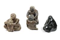 Three Large Inuit Soapstone Carvings