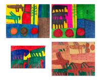 Untitled (Prehistoric Animals), Untitled (Prehistoric Animals), Untitled (Prehistoric Animals) and Untitled (Prehistoric Animals (four works)