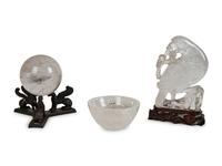A Group of Three Rock Crystal Desk Objects — 19TH/20TH CENTURY
