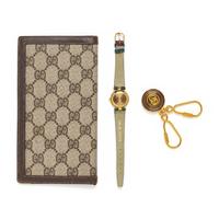 Vintage Gucci; Wallet, Watch, and Key Chain