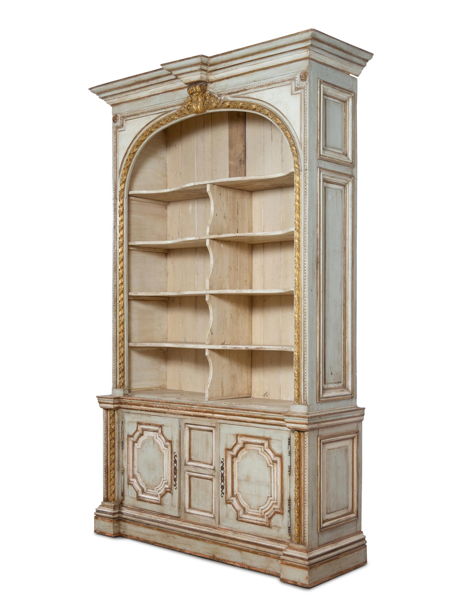 A Pair of Louis Philippe Provincial Painted Bookcases