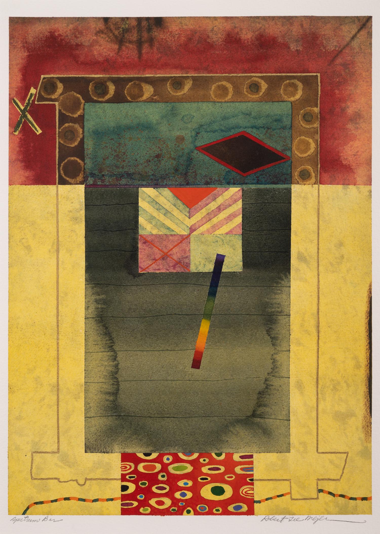 A Group of Four Abstract Works on Paper by 20th Century American Artists