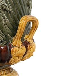 A Large French Majolica Campagna Urn