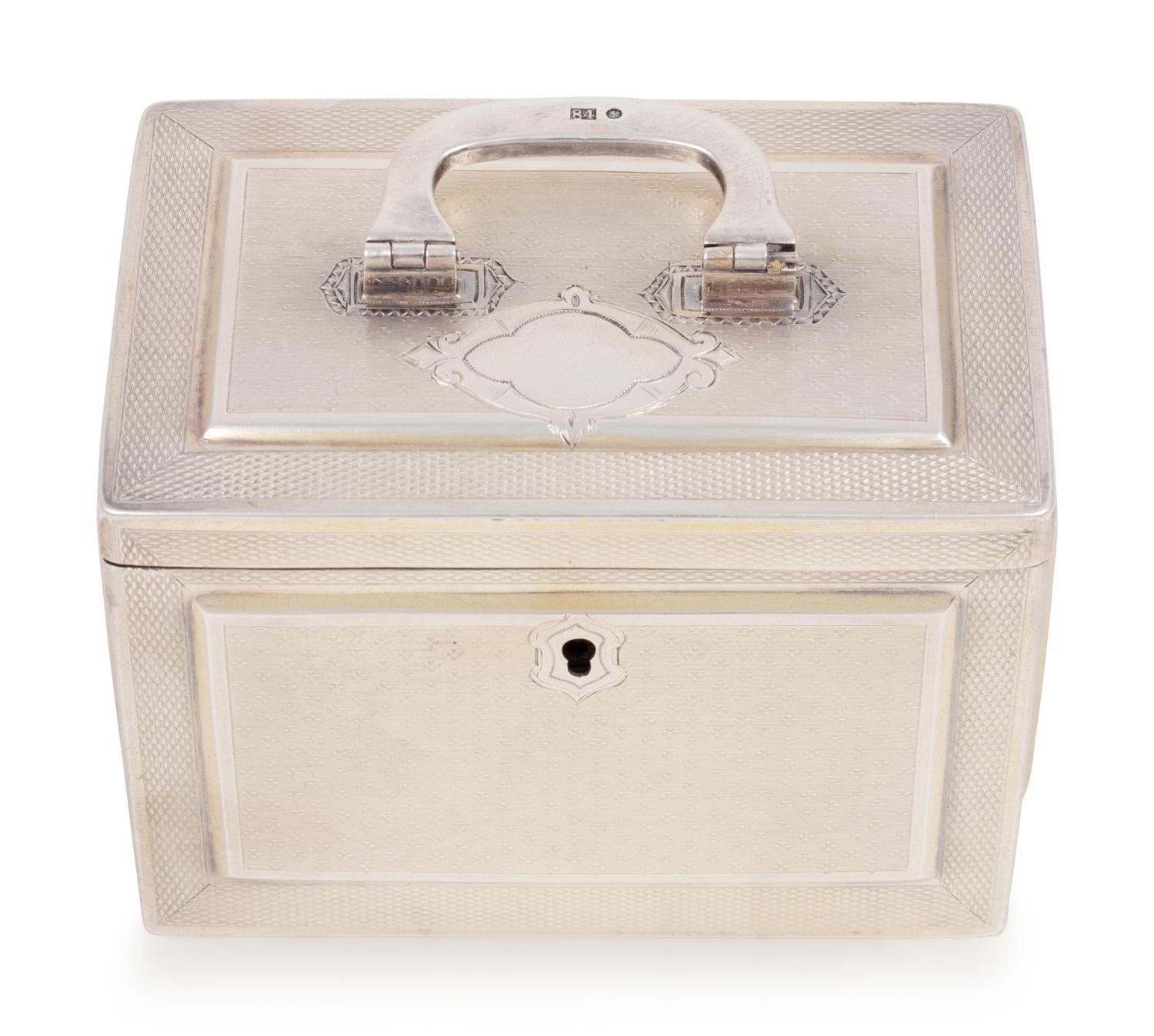 A Russian Silver Tea Caddy