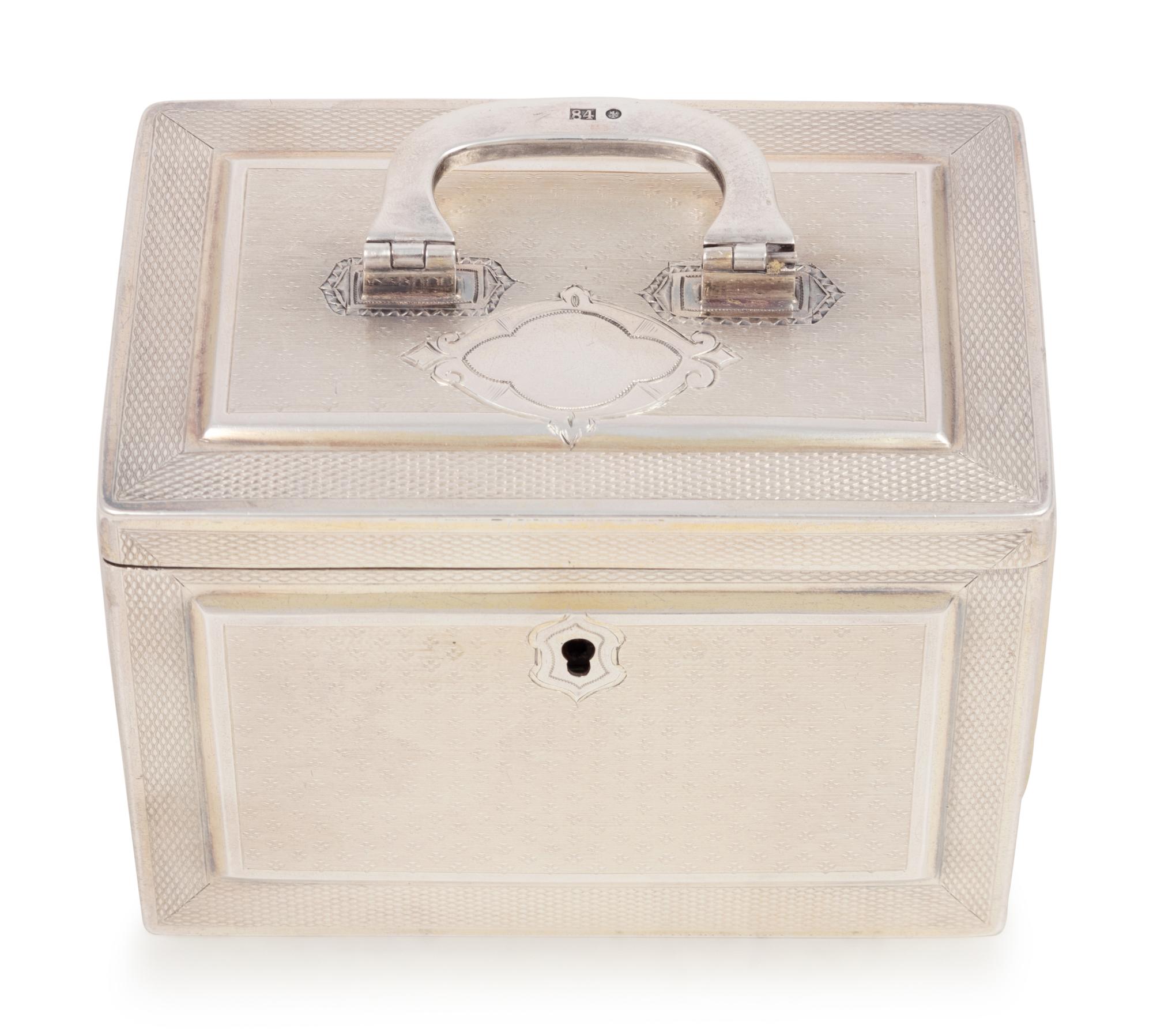 A Russian Silver Tea Caddy