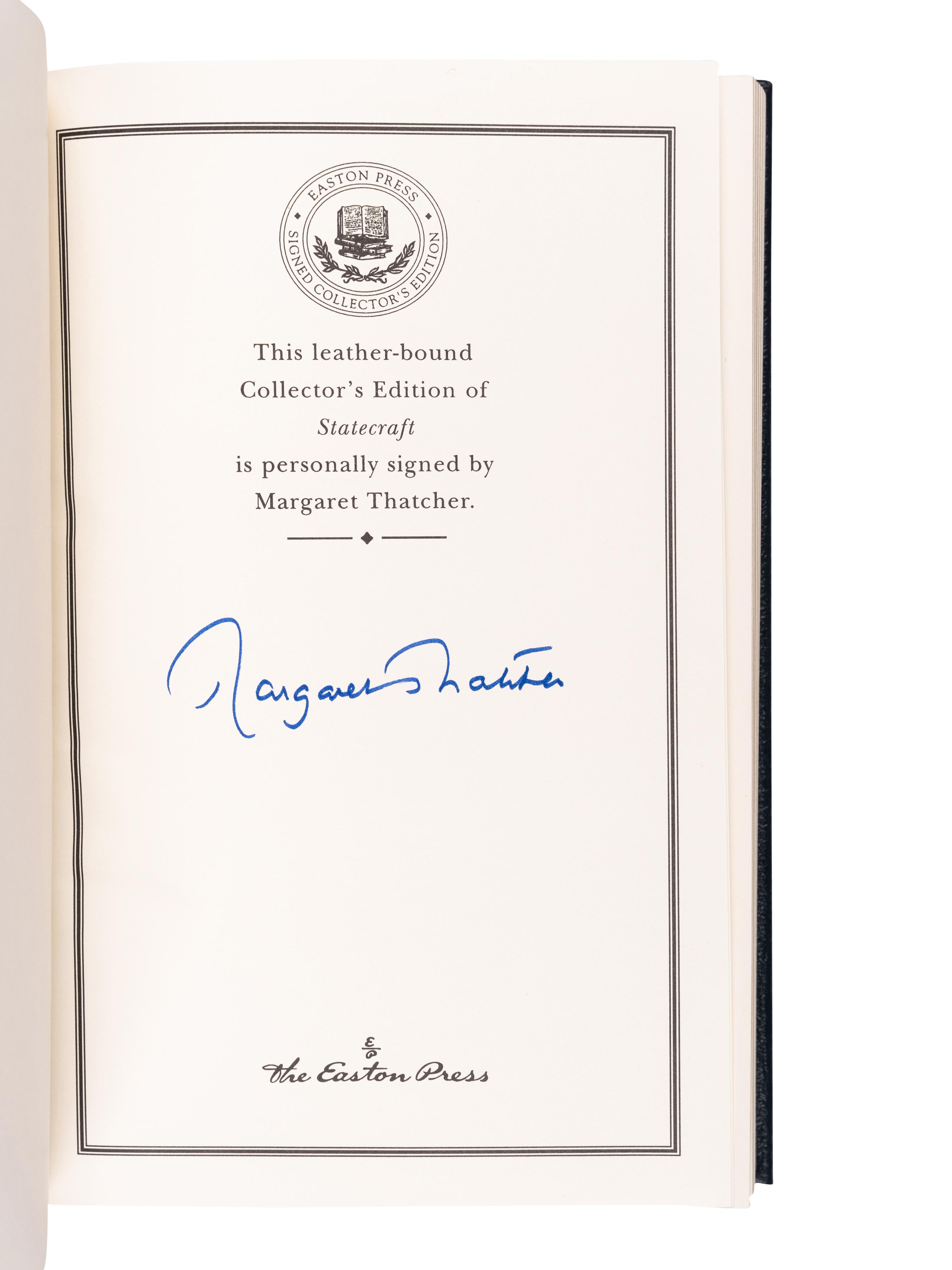 THATCHER, Margaret (1925-2013). Statecraft. Norwalk, CT: The Easton Press, 2002.