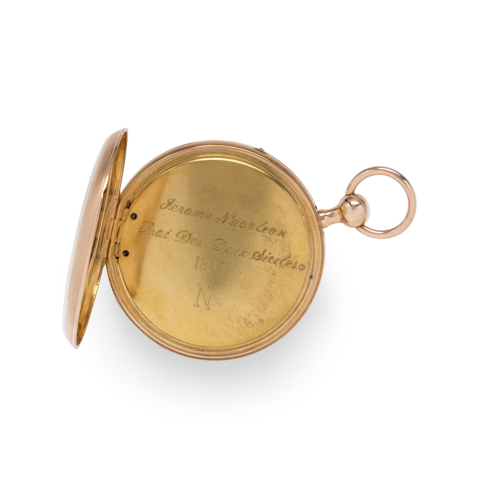 18K PINK GOLD QUARTER REPEATER OPEN FACE POCKET WATCH