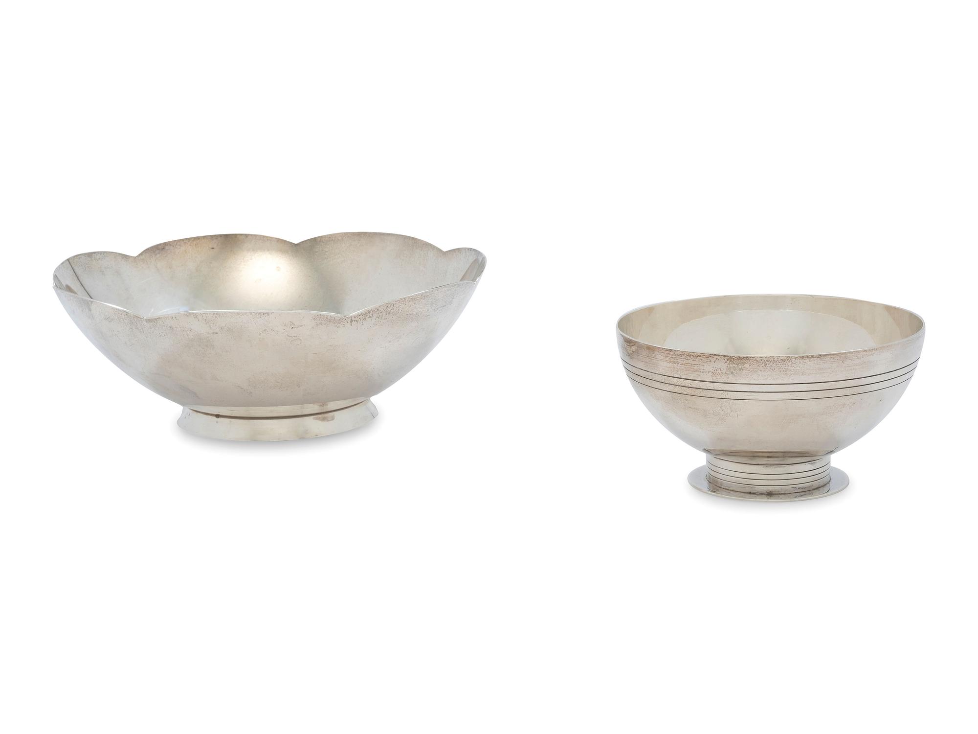 Two Tiffany and Co. Silver Footed Bowls