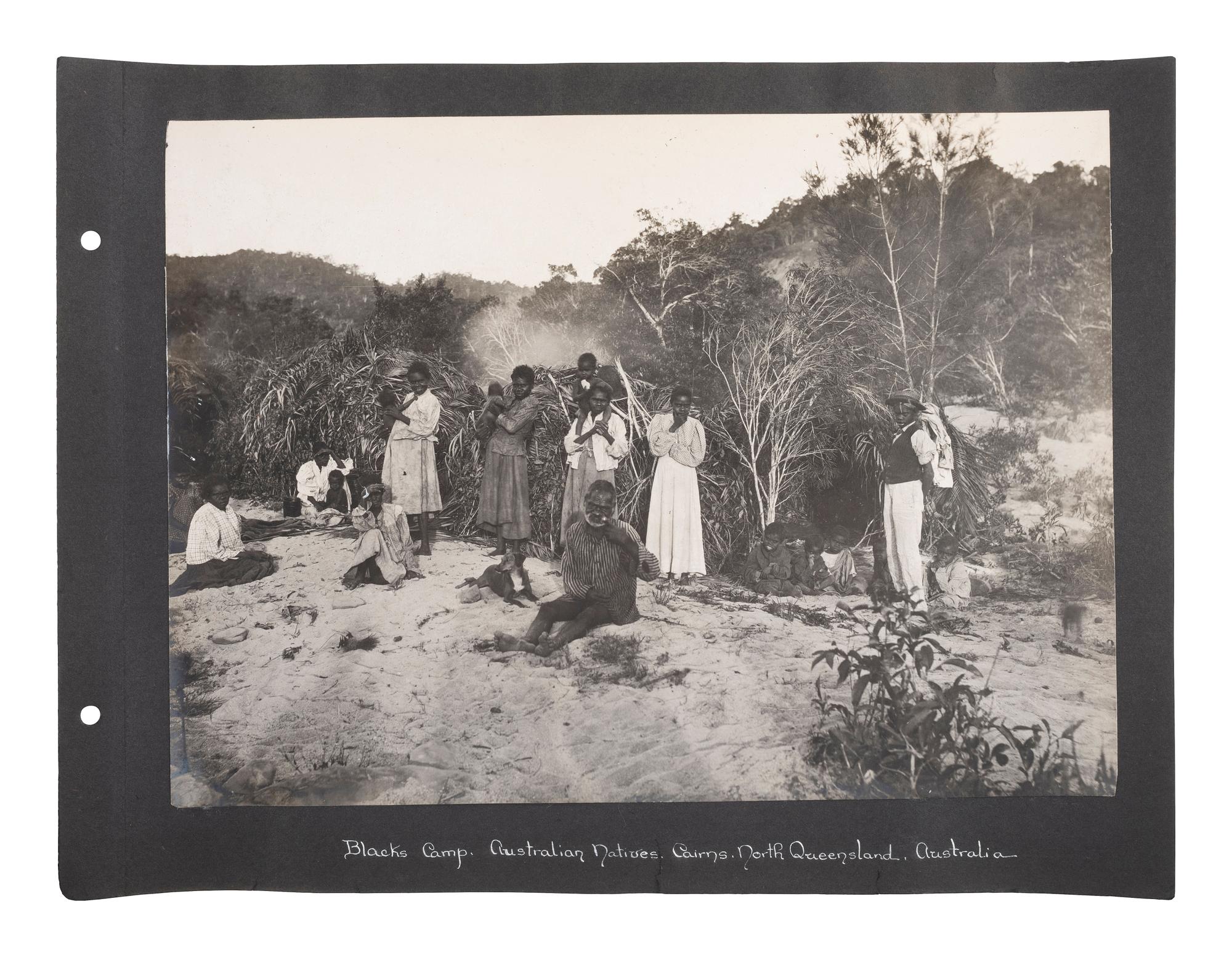 [EARLY PHOTOGRAPHY] -- [AUSTRALIA]. Album containing photographs of Queensland, Australia, incl. images of landscapes, timber hauling, and aboriginal Australians.
