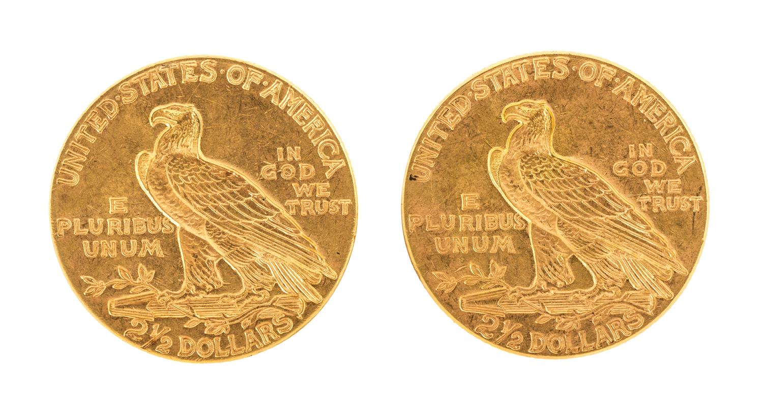 United States of America (1929), A Pair of $2.50 Gold Indian Heads — A Pair of $2.50 Gold Coins