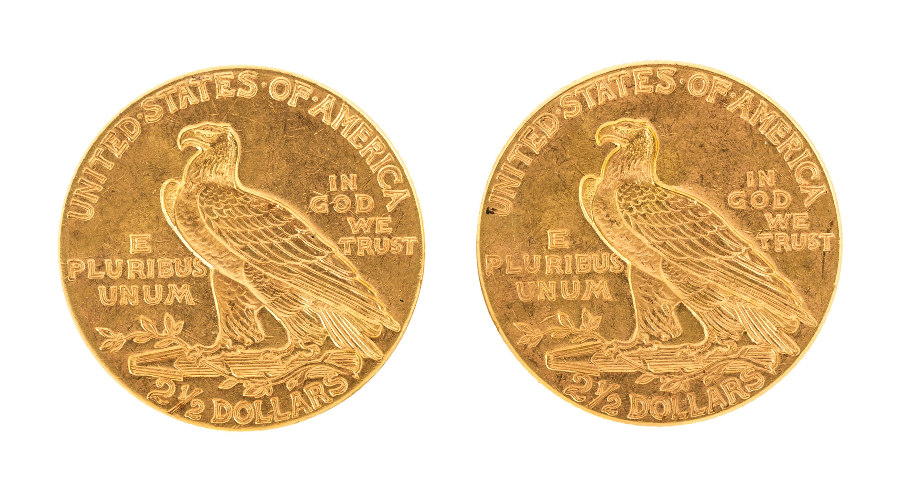 United States of America (1929), A Pair of $2.50 Gold Indian Heads — A Pair of $2.50 Gold Coins