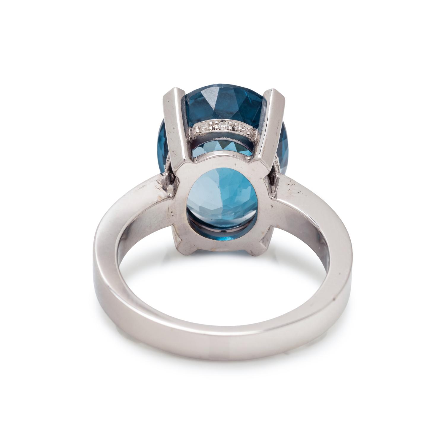 BLUE TOPAZ AND DIAMOND RING