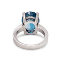 BLUE TOPAZ AND DIAMOND RING