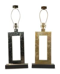 A Pair of Modernist Chrome Table Lamps