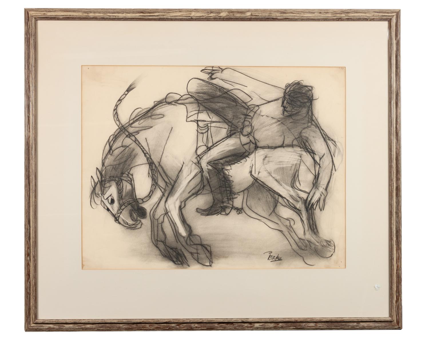 Two Drawings: Nearly Busted and Fighting Bulls