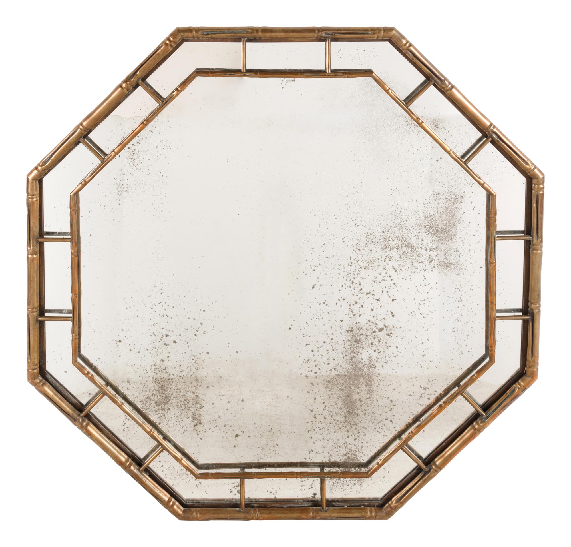 A Giltmetal Simulated Bamboo Mirror