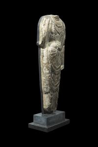 A Chinese Carved Stone Torso Relief of a Bodhisattva, Possibly Tang Dynasty 或為唐 石雕菩薩造像