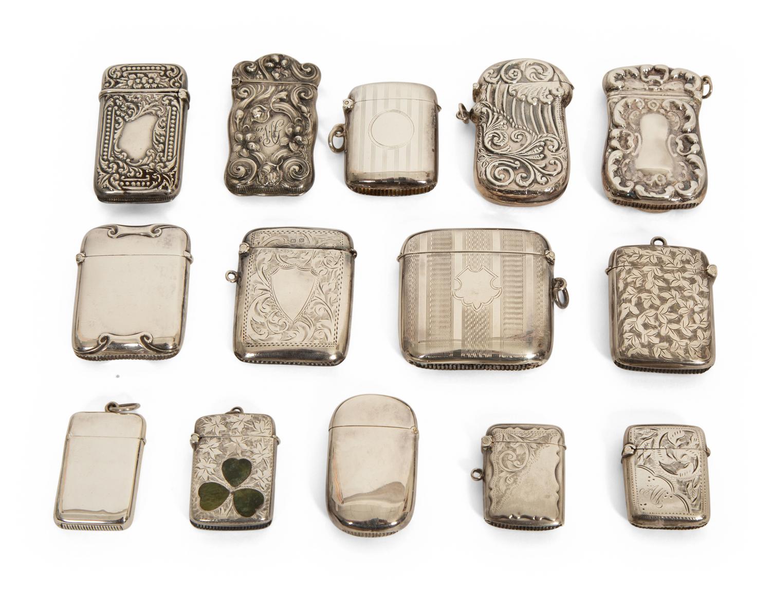A Collection of Silver Vesta Cases