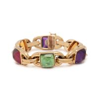 YELLOW GOLD AND MULTIGEM BRACELET