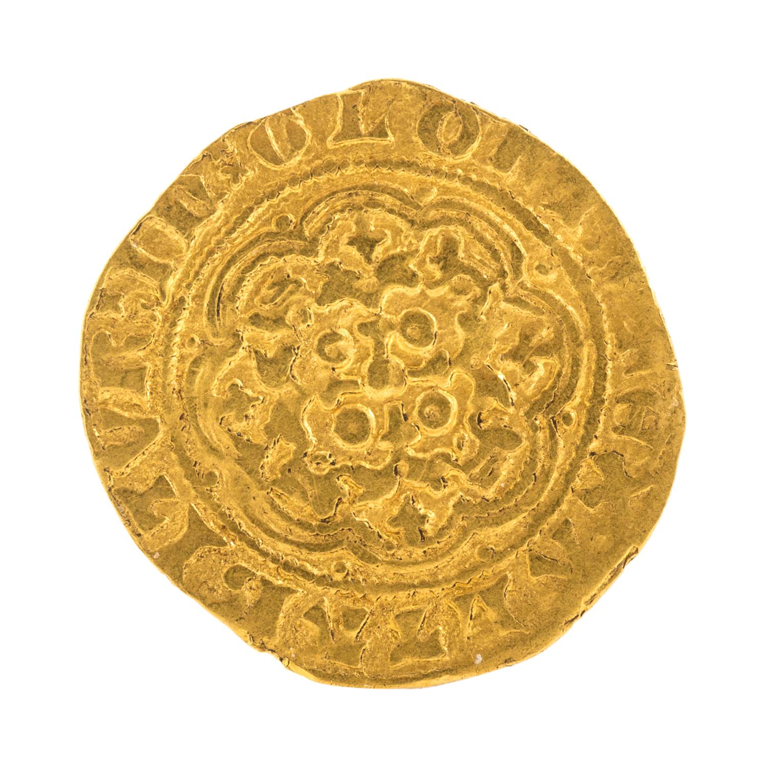 Great Britain (circa 1330 CE), Gold 1/4 Noble — Gold 1/4 Noble