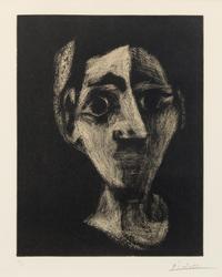 Pablo Picasso, (Spanish, 1881-1973), Visage (Jacqueline au bandeau), 1962